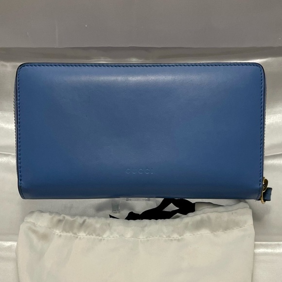 Gucci GG Blue Marmont Leather Wallet Japan Exclusive - Picture 2 of 13